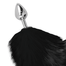 Load image into Gallery viewer, Black Tail Butt Plug (Faux fur) ø 3.4cm
