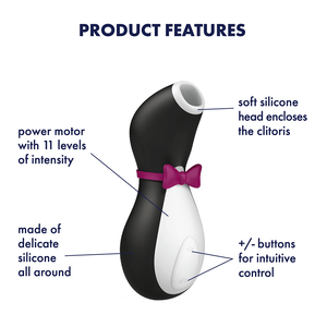 PRO Penguin Next Generation by Satisfyer - Vegan Vibrator - Bold Humans - Air pressure, Beginner vibrator, External vibrator, SALE, Toy, Vibrator, Waterproof
