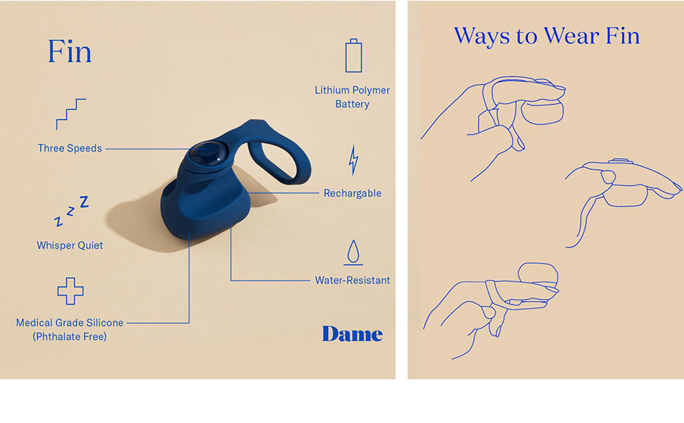 fin finger vibrator Fin by Dame Products: vibrating safe harbour of pleasure main image 0
