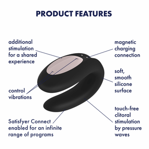 Double Joy by Satisfyer - Vegan Vibrator - Bold Humans - App-controlled, Couple vibrator, External vibrator, G-spot vibrator, Toy, Vibrator, Waterproof