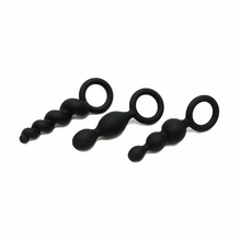 Load image into Gallery viewer, Beaded Butt Plugs - Set of 3 by Satisfyer - Vegan Anal toy - Bold Humans - Anal, Anal beads, Beginner anal, Butt plug, Toy
